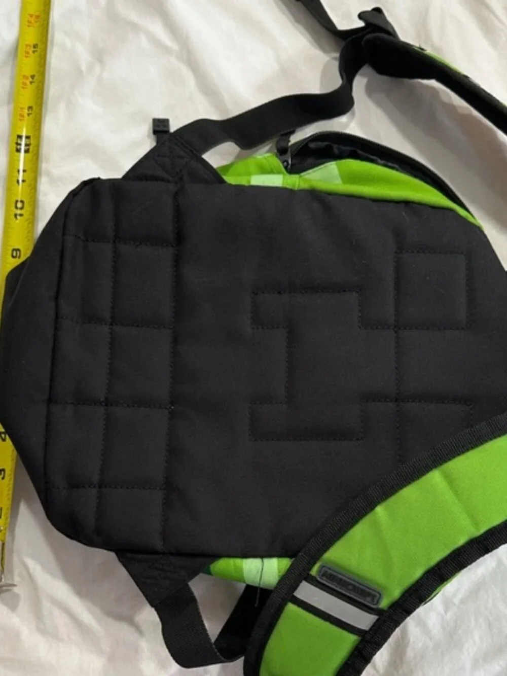 Official Minecraft Creeper Backpack Green Black Pixel Book Bag
